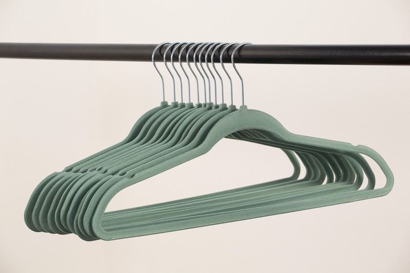 Hang a clothes rod from the ceiling